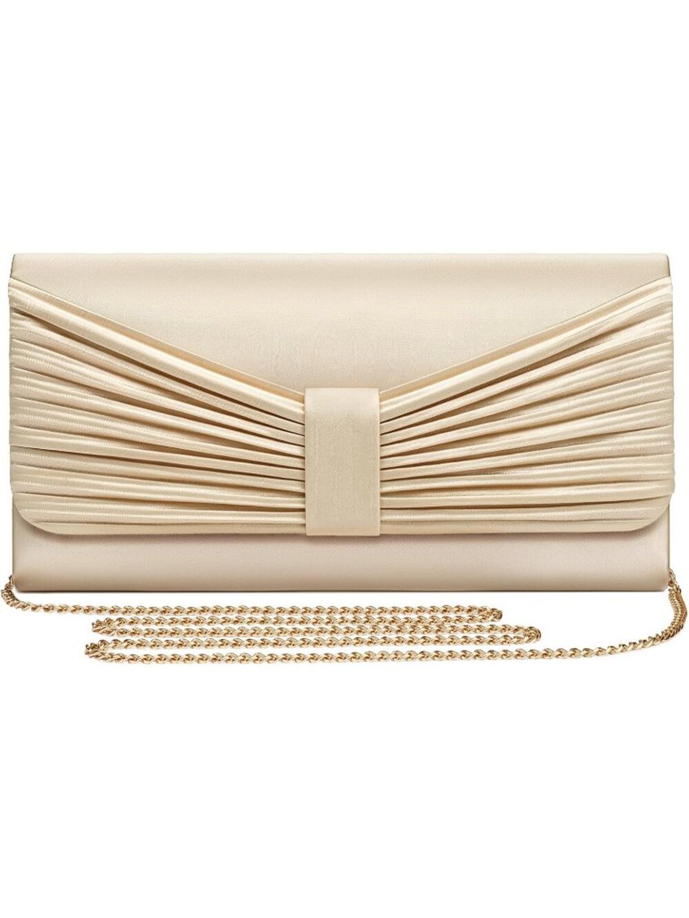 〽️women Champagne dressy Envelope Clutch Cross Body Bag Chain Wedding Party